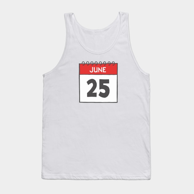 June 25th Daily Calendar Page Illustration Tank Top by jenellemcarter